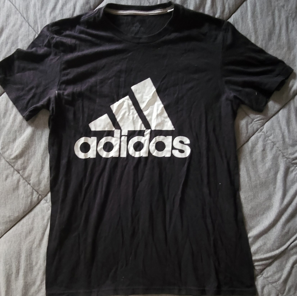 Adidas Black T-Shirt with White Logo